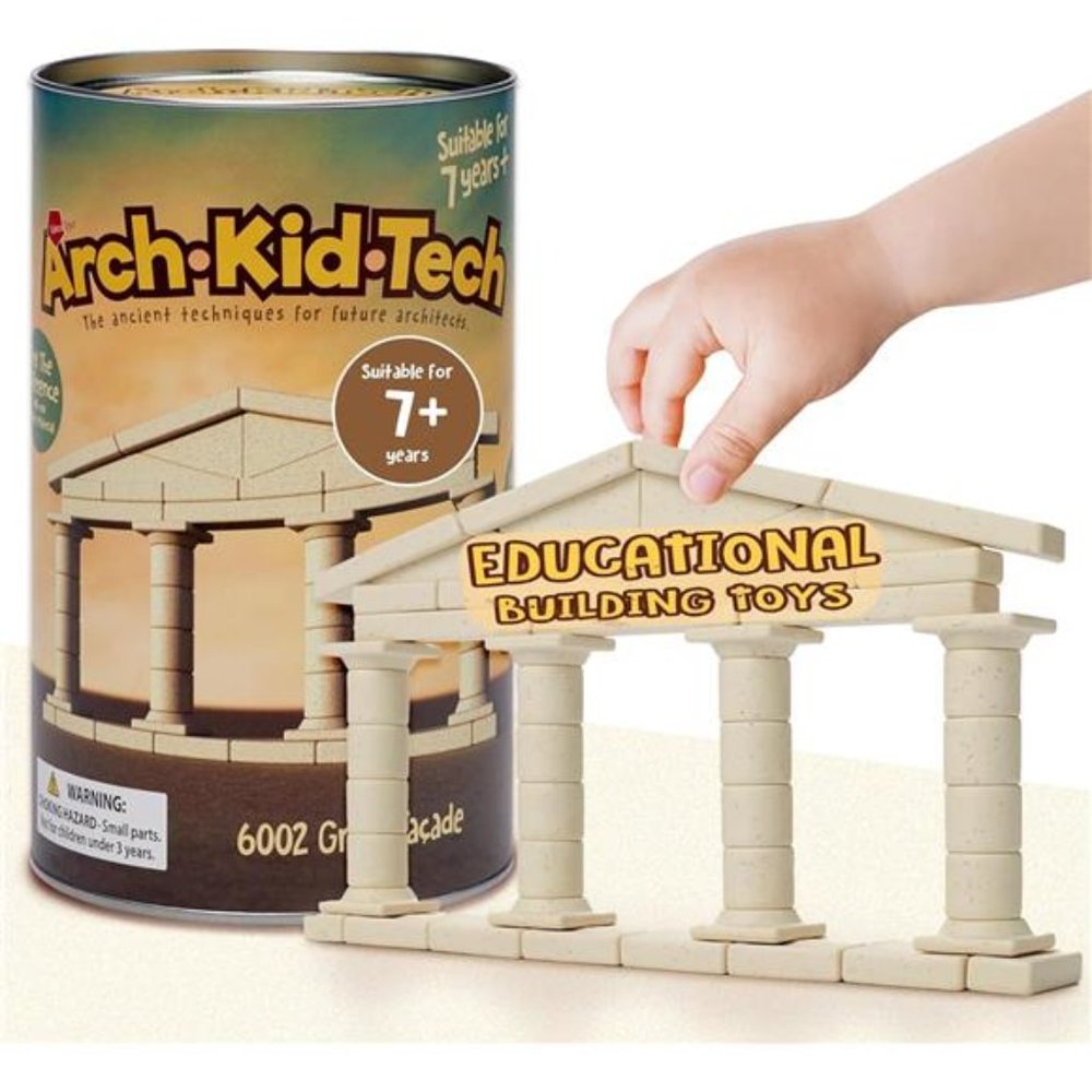Ancient Greek Facade Stem Toys Stackable Building Blocks for Kid, 55 Pcs